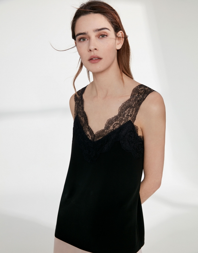 Black top with lace