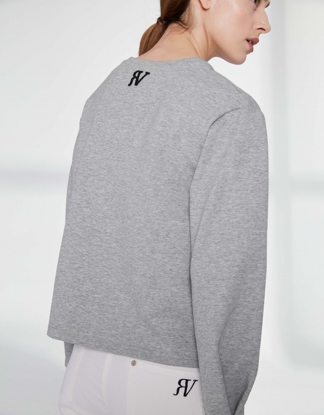 Gray sweatshirt with sequined logo