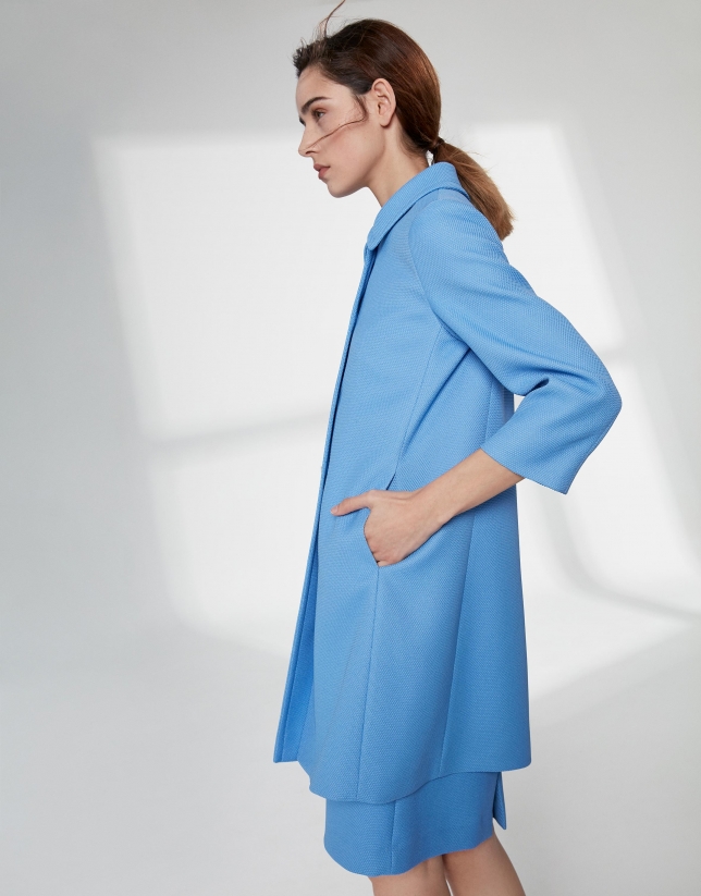 Ultramarine blue piqué dressy waist coat