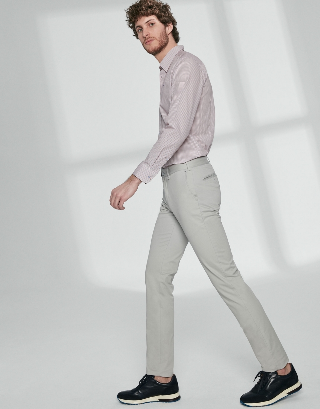 Light grey basic cotton chino pants