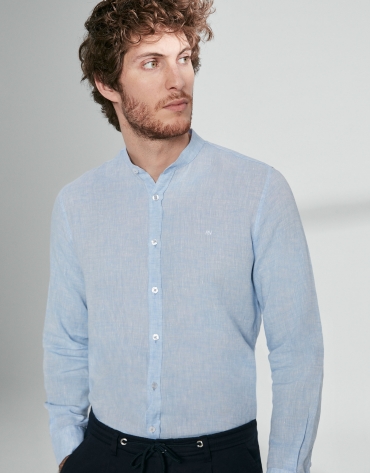Light blue linen sport shirt
