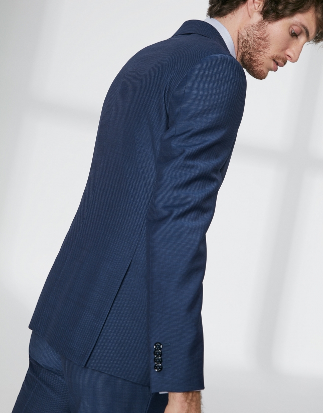 Blue structured virgin wool, regular fit suit