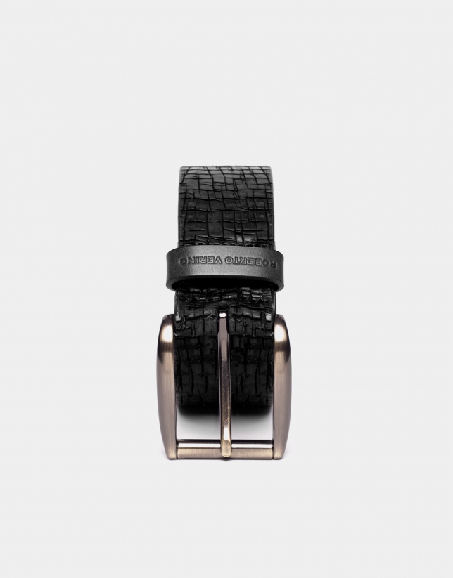 Cinturón grabado negro