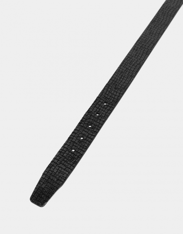 Black embossed belt