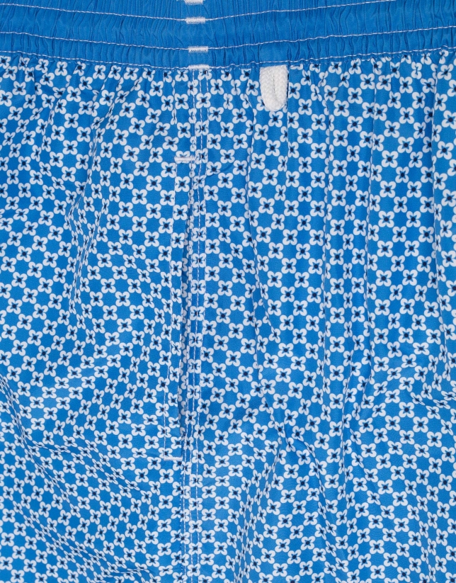 Blue fast drying geometric print bathing suit