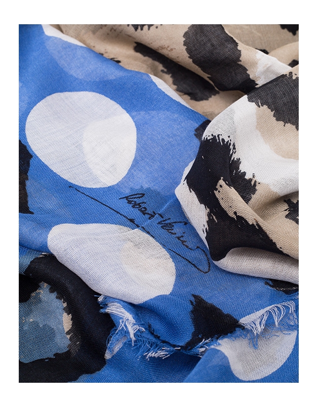 Light blue animal print scarf
