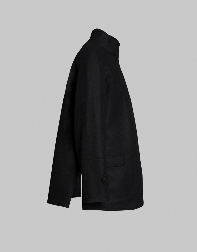 Black short coat with Mao collar