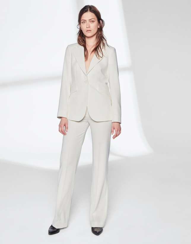 Excesivo loco Adquisición Pantalón traje blanco - Mujer - PV2019 | Roberto Verino