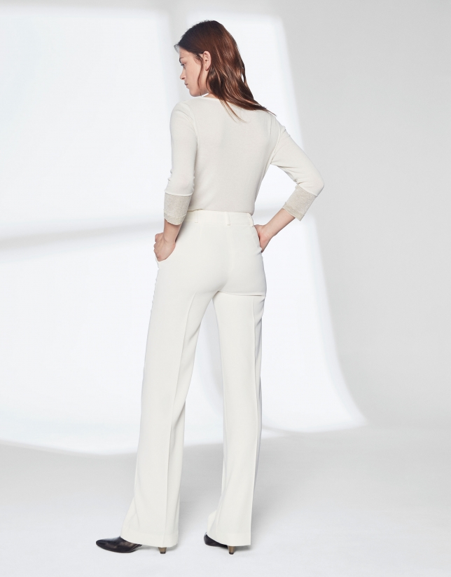 Ivory white pants suit