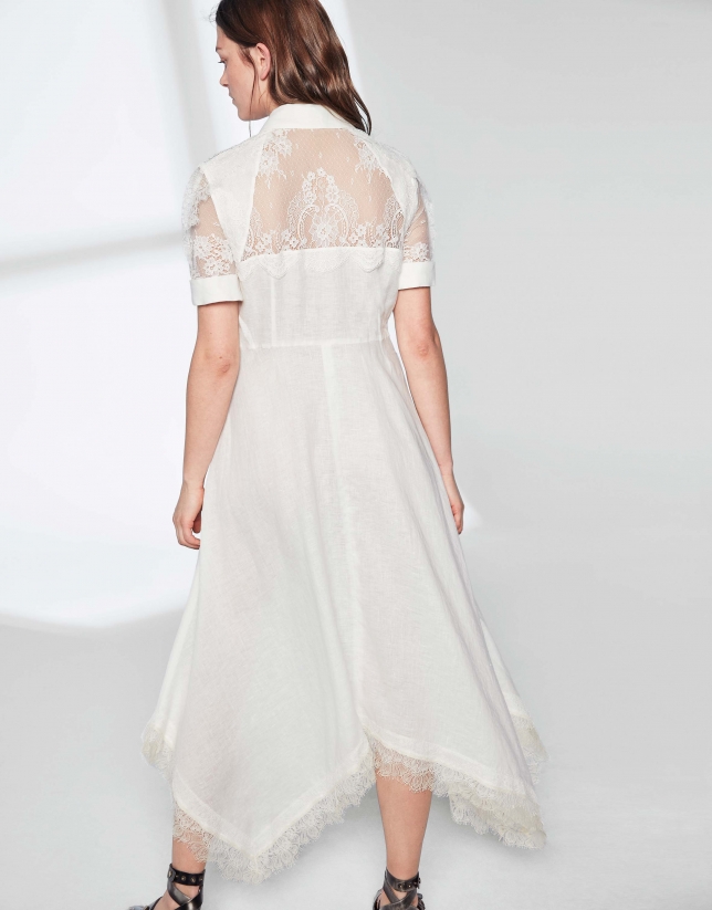 Ivory dress with lace