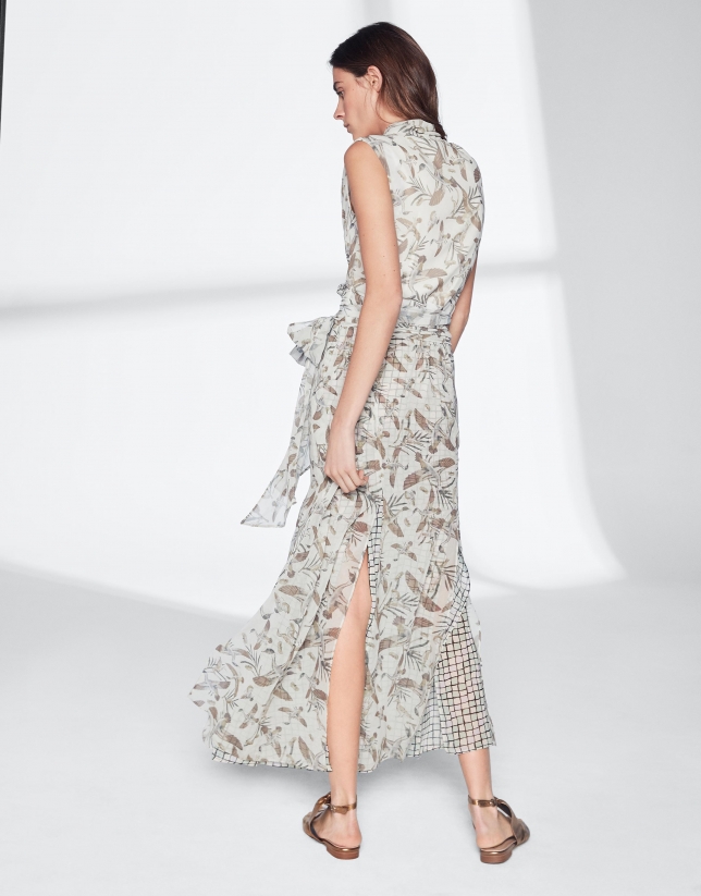 Long dress with geese print