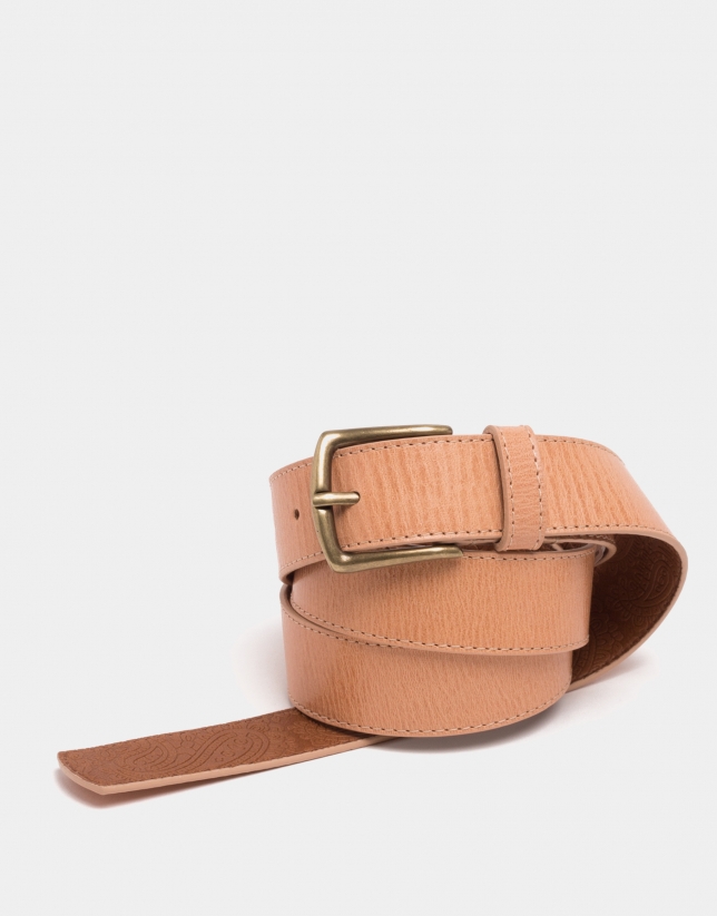 Sandy leather long belt