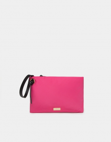 Fuchsia nylon handbag