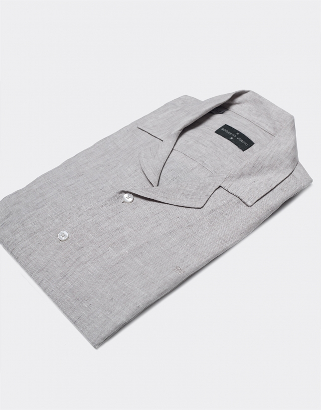 Camisa guayabera lino gris