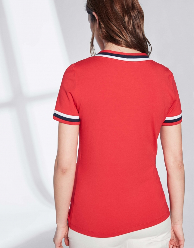 Red sailor top with bow