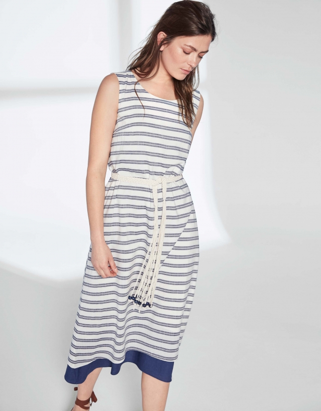 Blue striped dress