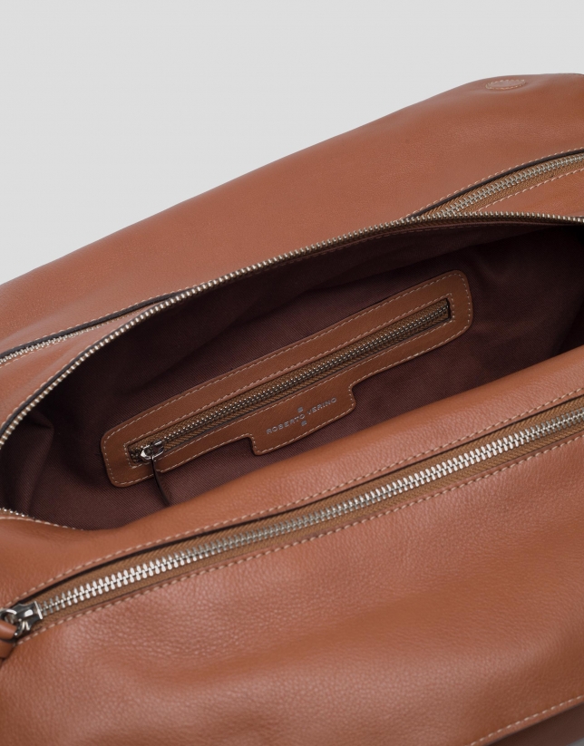 Brown leather Luxor shopping bag