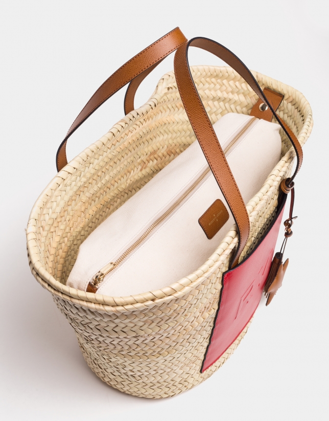 Natural fiber basket bag