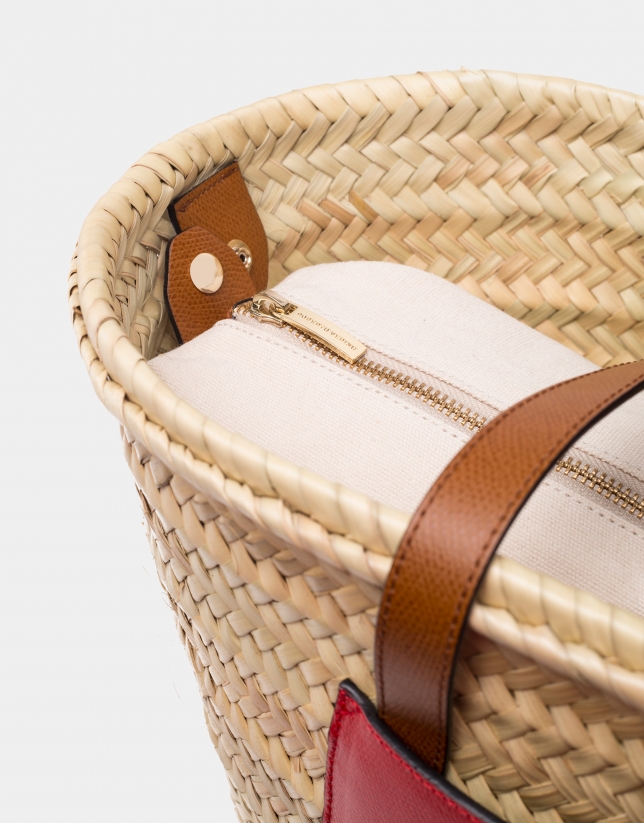 Natural fiber basket bag
