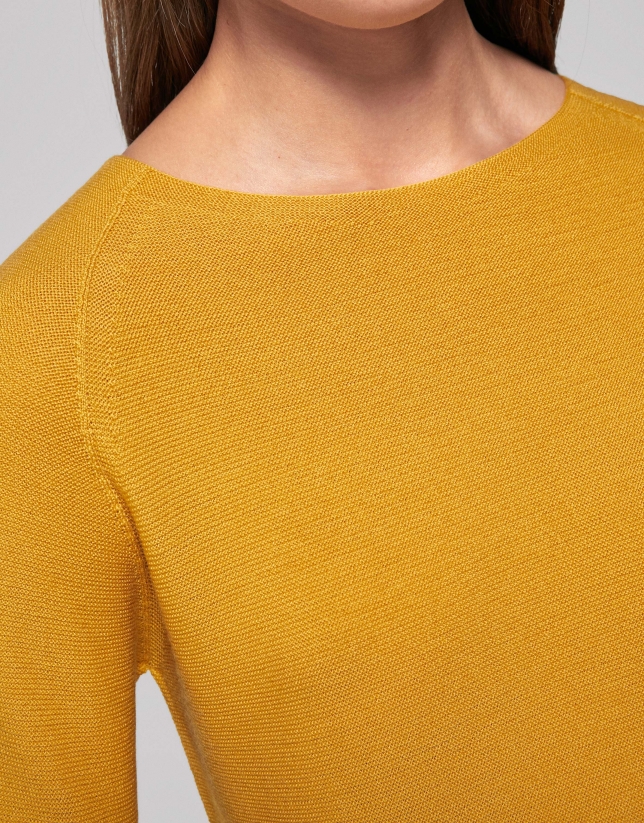Jersey lana merino color oro