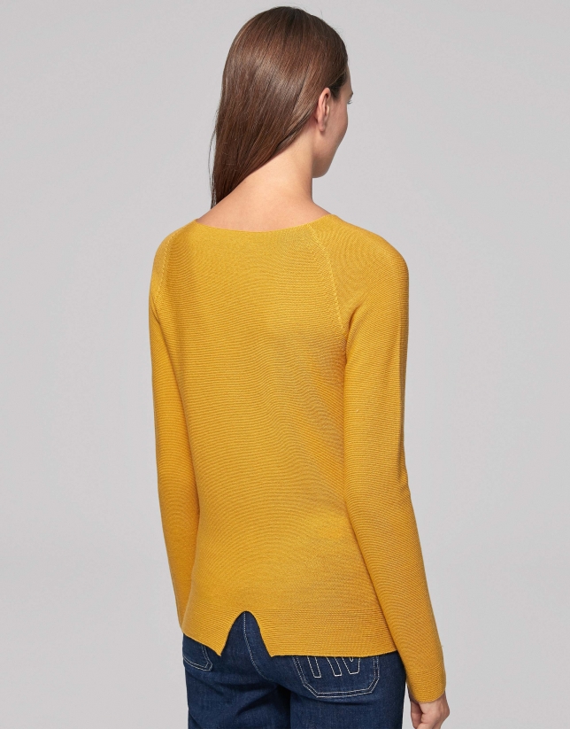 Jersey lana merino color oro