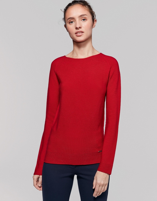 Jersey lana merino color amapola