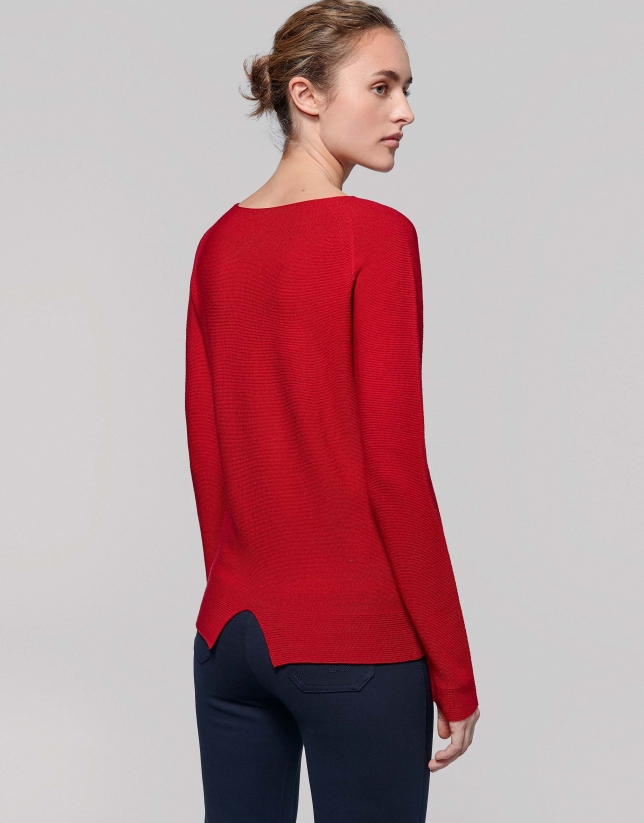 Jersey lana merino color amapola