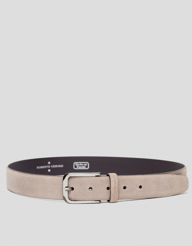 Mink-colored embossed belt