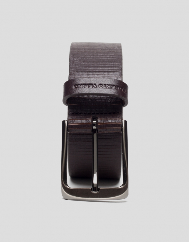 Brown striped belt