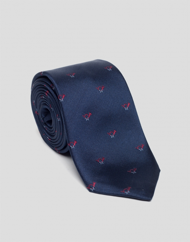 Silk and jacquard tie with bugles
