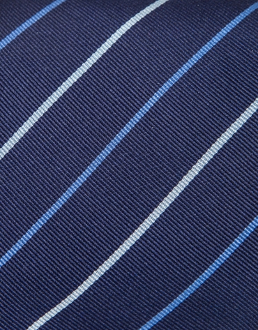 Corbata seda azul con rayas