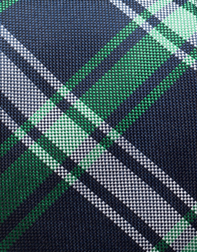 Blue and green checked tie