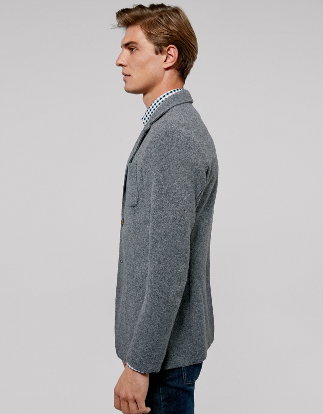 Gray melange wool sport jacket