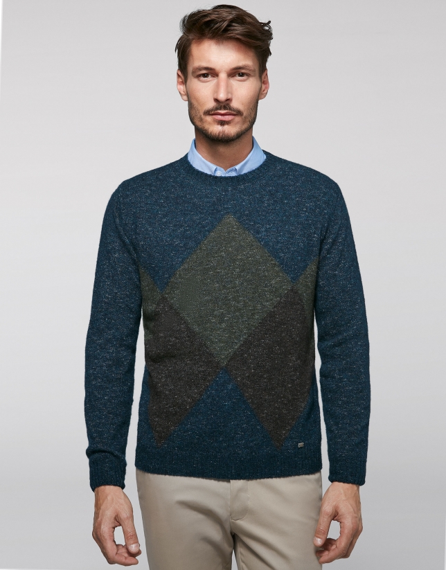 Diamond color-block sweater