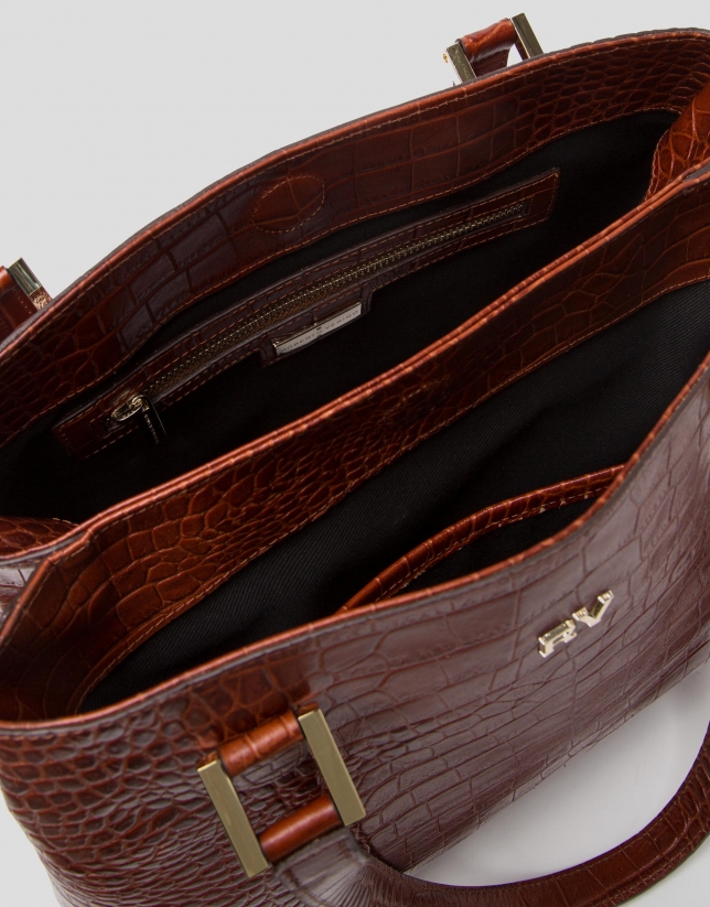 Brown leather Dundee hobo bag