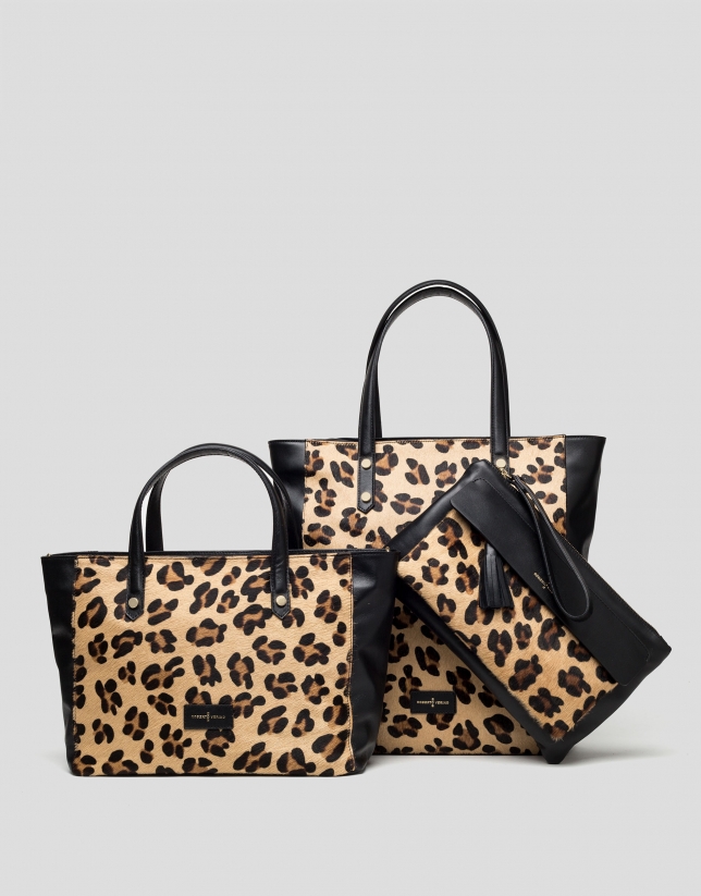 Wild animal print clutch bag