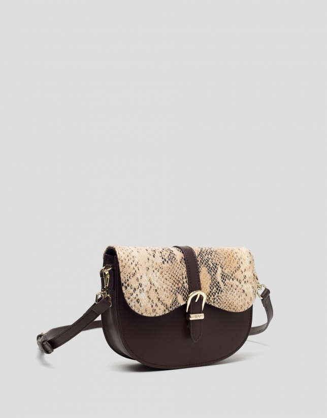 Brown Equestre leather shoulder bag