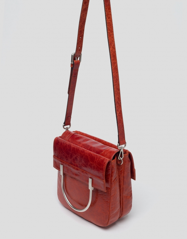 Lipstick red leather Claude bag