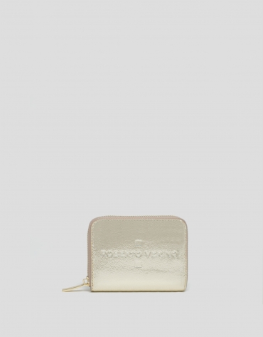 Gold metalized leather coin purse