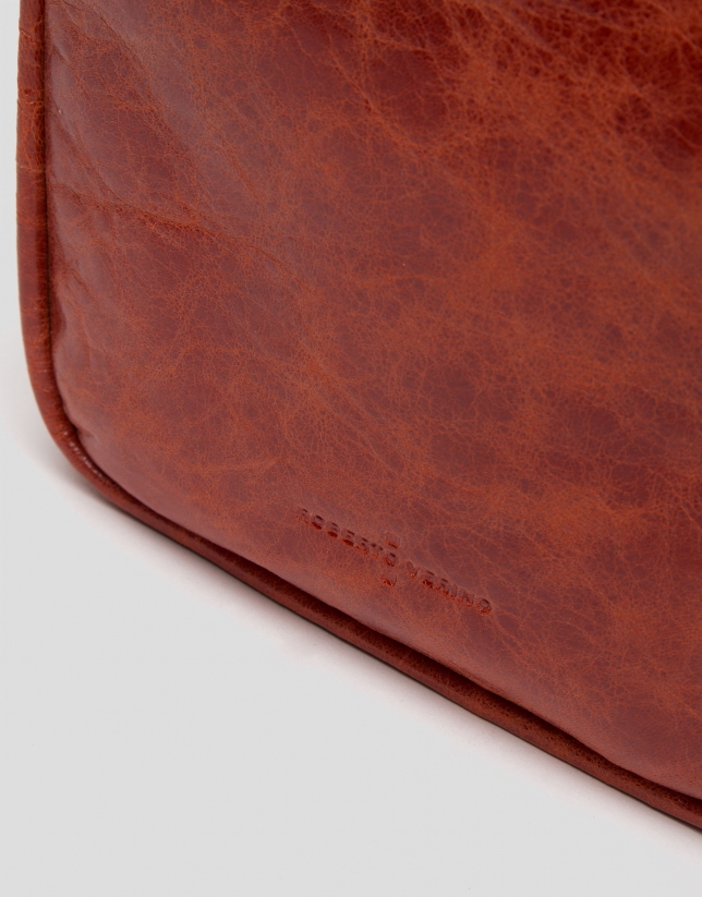 Terra cotta leather Claude mini shoulder bag