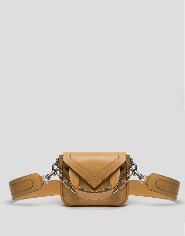Mustard leather Claude mini shoulder bag