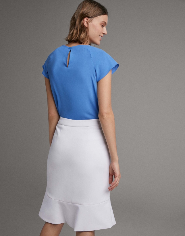 White short skirt with flare