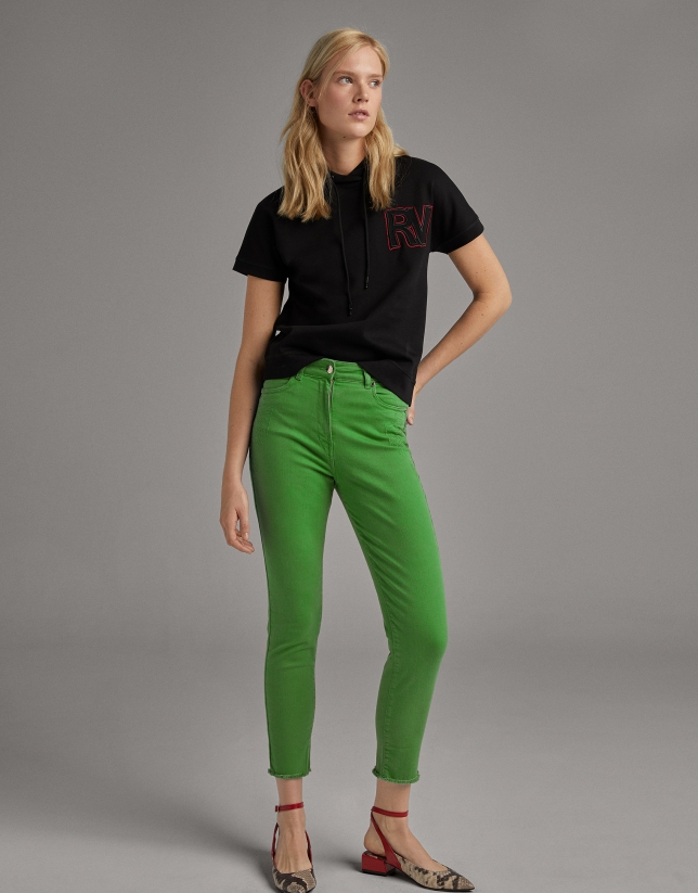 Pantalón algodón recto verde