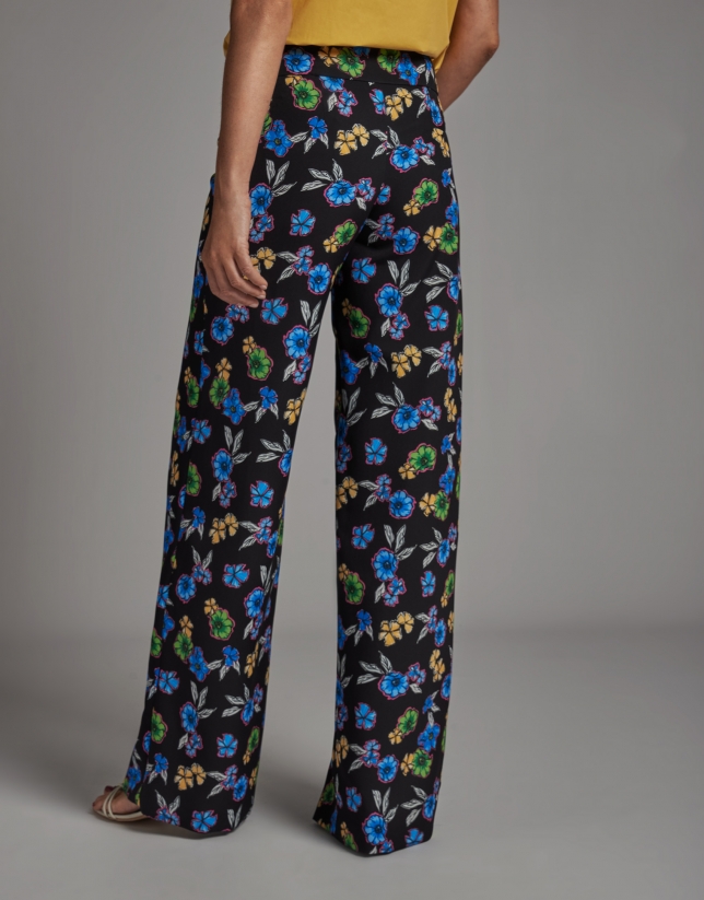 Straight floral print pants