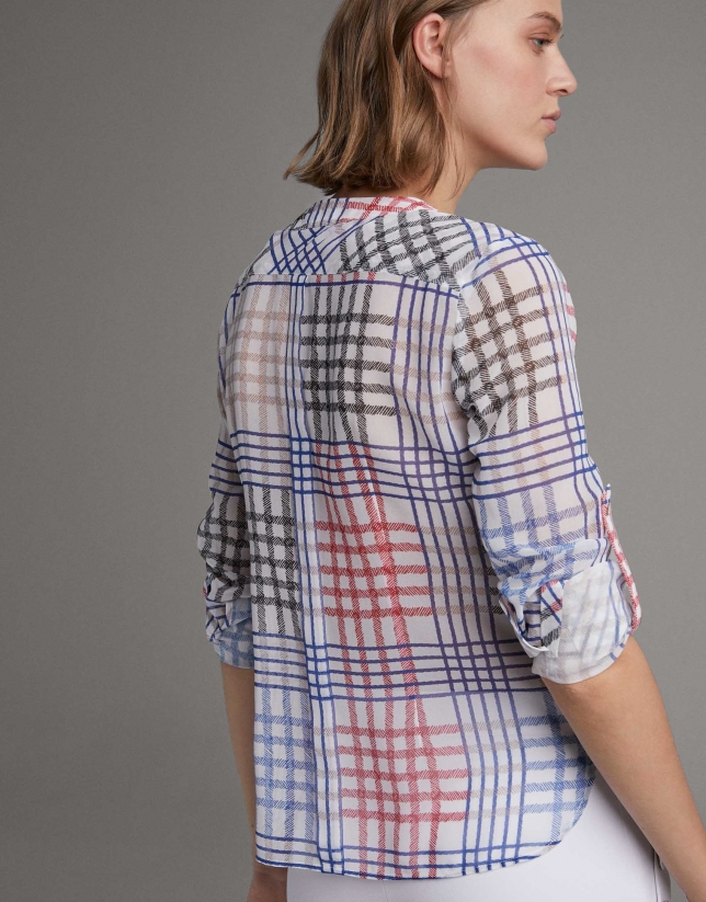 Multicolor checked shirt with long sleeves