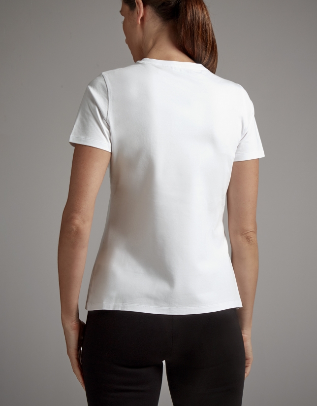 White top with Verino logo and embroidered ballerina