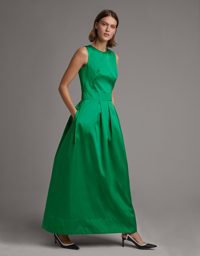 a nombre de adyacente Torbellino Vestido largo de fiesta verde - Mujer - PV2020 | Roberto Verino