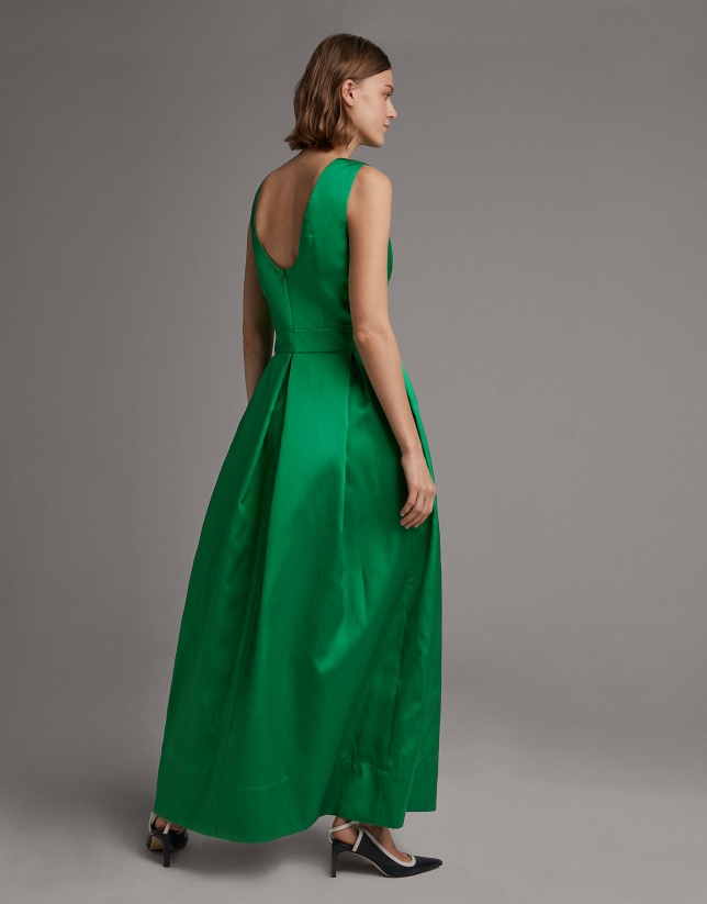 Long green party dress