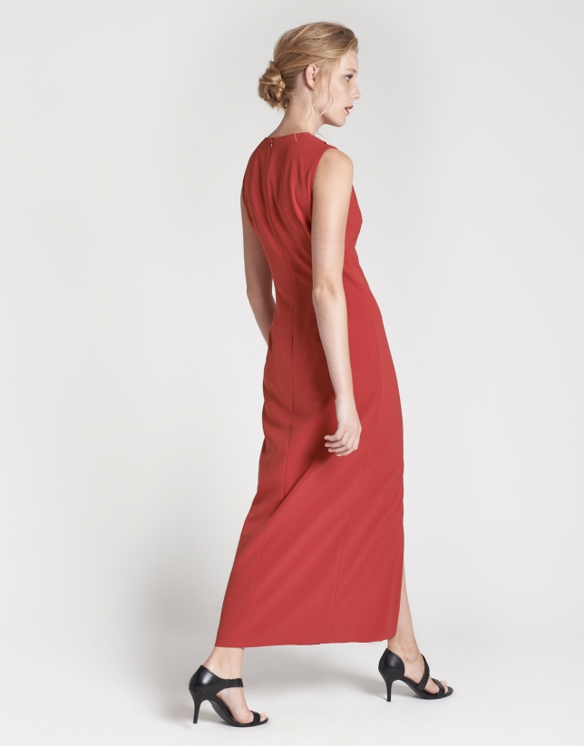 Long red party dress