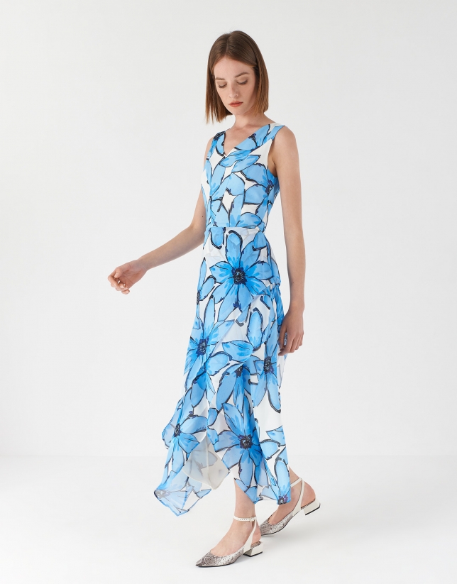 Large floral print flowing dress
